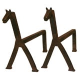 Pair of Horse Andirons