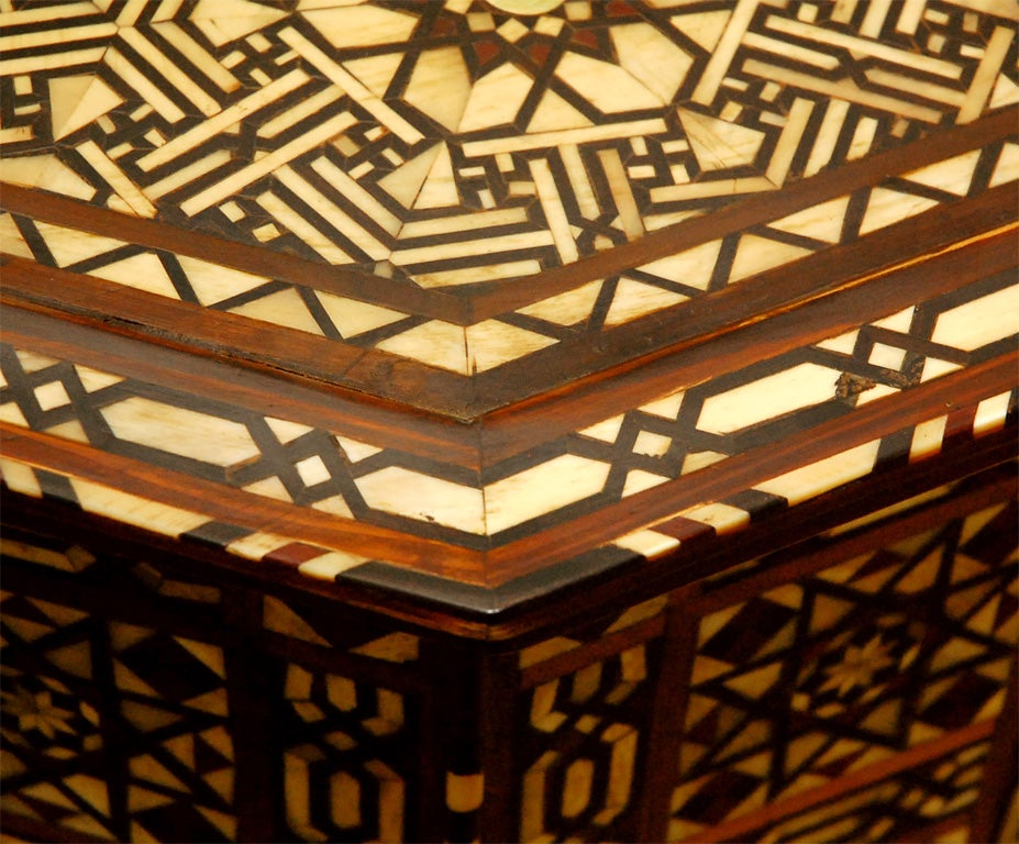 Pair of Moroccan Inlaid High Tables or Pedestals For Sale 3