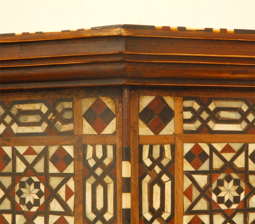 Pair of Moroccan Inlaid High Tables or Pedestals For Sale 5