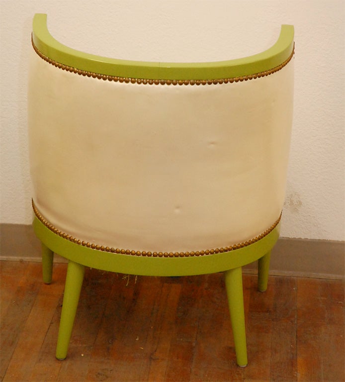Pair of Barrel Chairs in the style of William Haines For Sale 2
