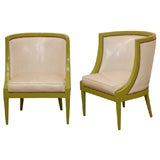 Vintage Pair of Barrel Chairs in the style of William Haines