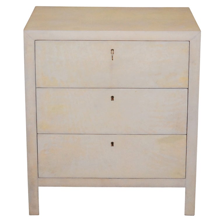 Parchment Nightstand with Square Legs at 1stDibs