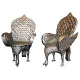 Pair of "Peacock" Chairs by French Decorateur Romeo Pair of "Peacock" Chairs by French Decorateur Romeo