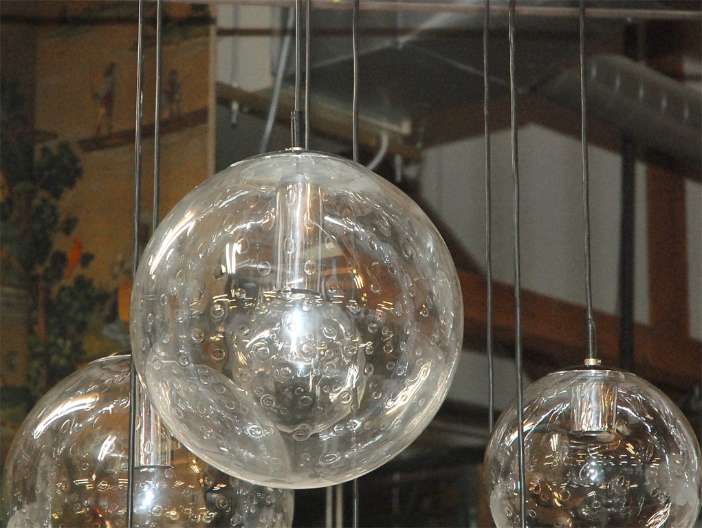 Blown Glass Raak 8 Glass Bulb Pendant Chandelier