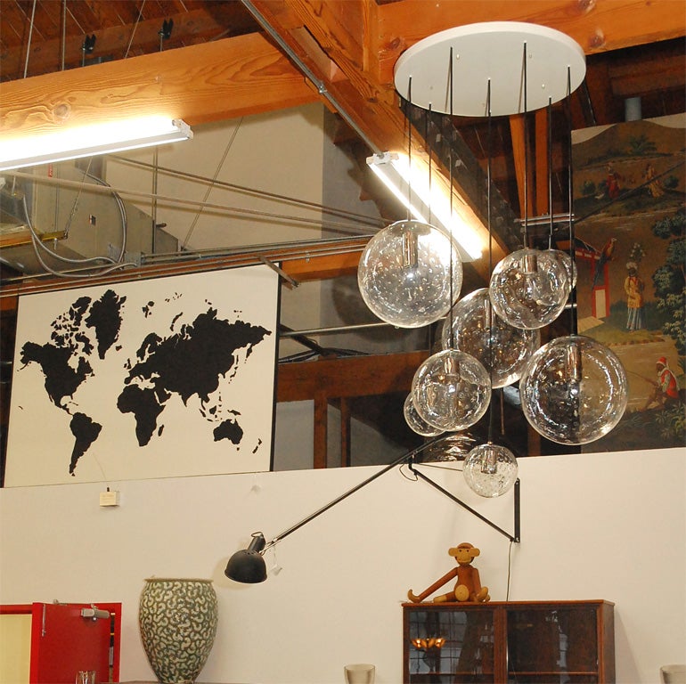 Raak 8 Glass Bulb Pendant Chandelier 5