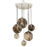Raak 8 Glass Bulb Pendant Chandelier