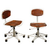 Pair of desk chairs by Michel Cadestin and Georges Laurent