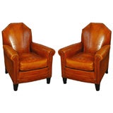 Vintage French bistro club chairs