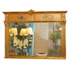 A Gilt Wood and Painted Glass Mantel Mirror 11