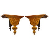 Pair of early 19th Century Italian Painted Wood Brackets