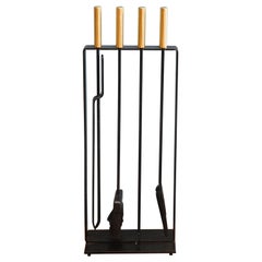 Set of Modernist Fire Tools and Stand