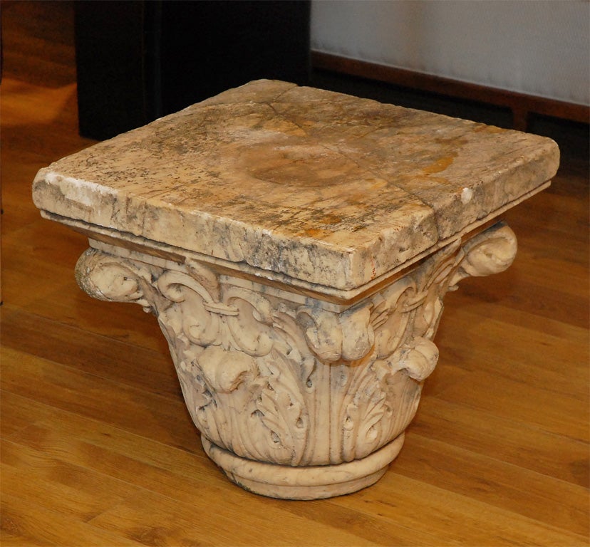 Marble Corinthian Column Capital