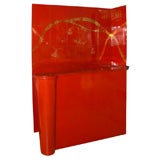 Red Lacquer Bar by Sain et Tabute, French 1930s