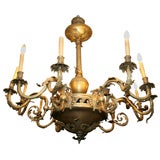 Large Gitl Metal Chandelier