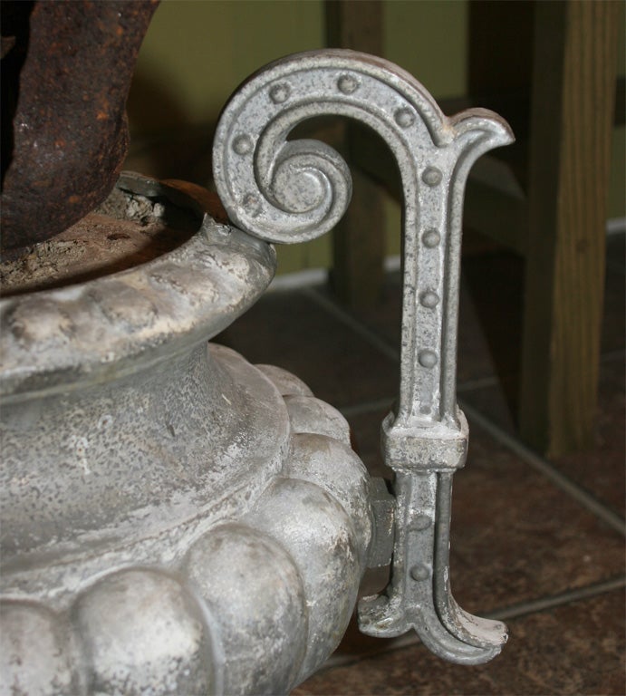 French Pair of Cast Iron Urns For Sale