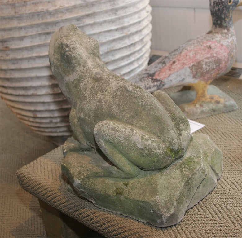 Belgian Composed Stone Frog Fountainhead For Sale