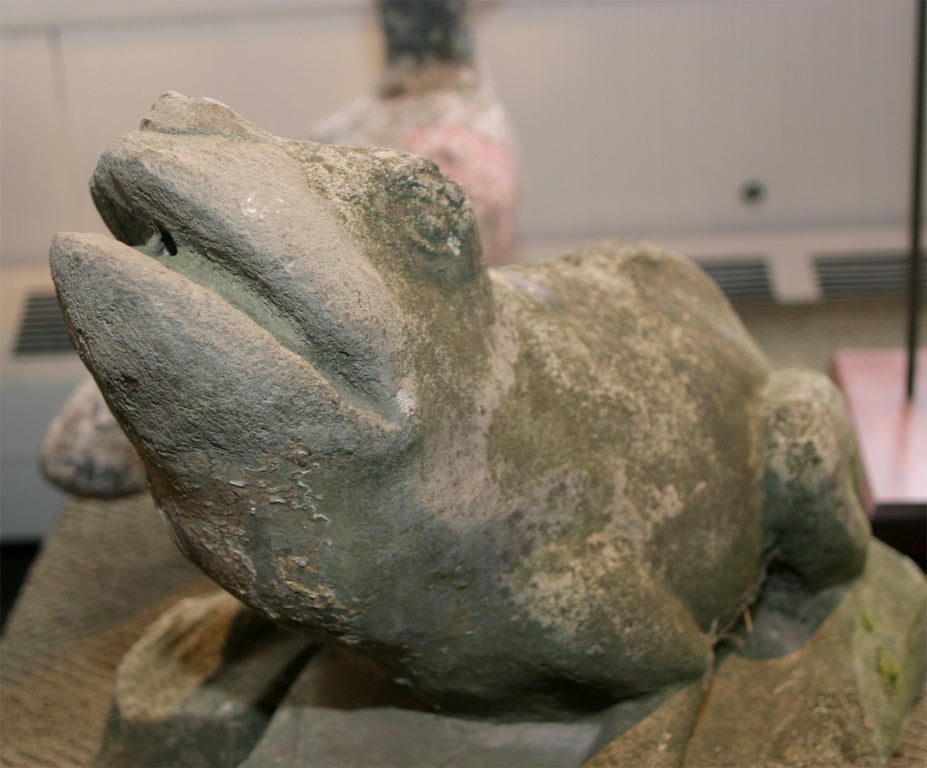 20th Century Composed Stone Frog Fountainhead For Sale