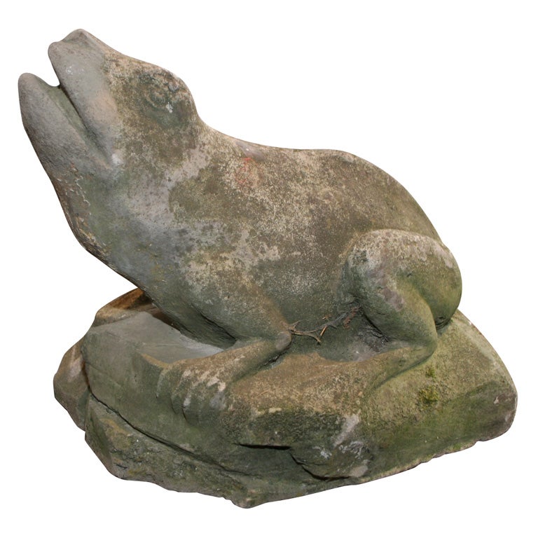 Composed Stone Frog Fountainhead For Sale