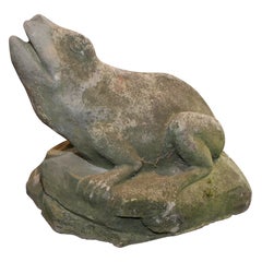 Antique Composed Stone Frog Fountainhead