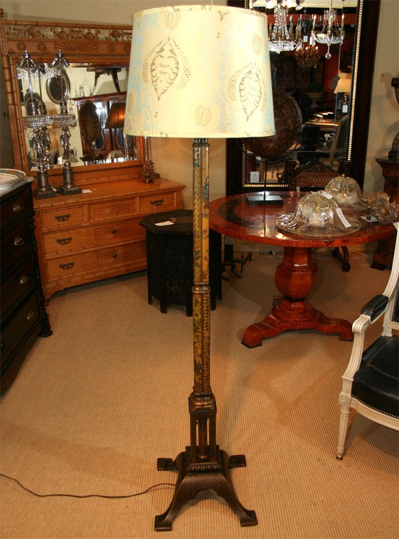 Signed & Dated  Chinoiserie Floor Lamp in the Moorish Taste