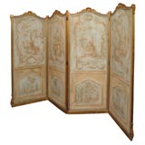 Louis XV Style Painted and Giltwood 4 Panel Screen