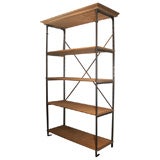 French Metal and Wood Bookcase