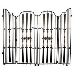 Vintage Wrought Iron Art Deco Screen Doors by Edgar Brandt