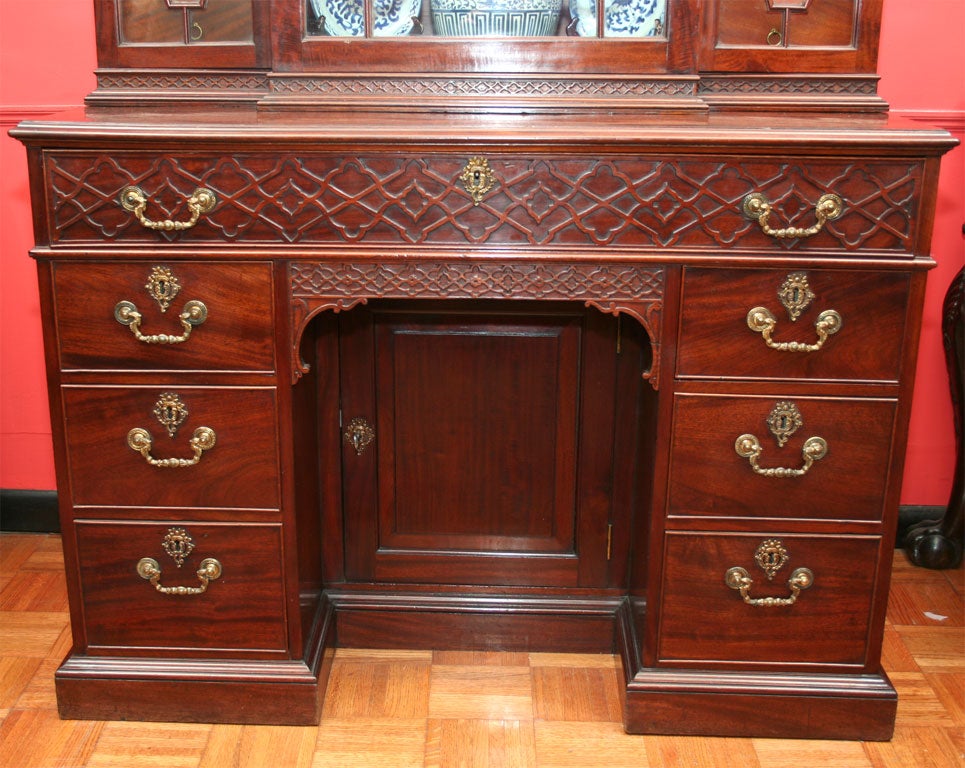 English An 18th Century Chippendale Bookcase Cabinet.