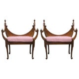 Pair of American Gilt Wood Benches