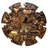 Gilded Poured Resin Astrological Sign Mirror