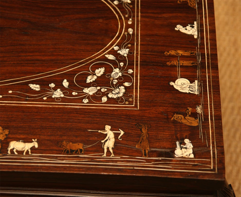 19th Century Anglo-Indian Ivory Inlaid Low Table 3