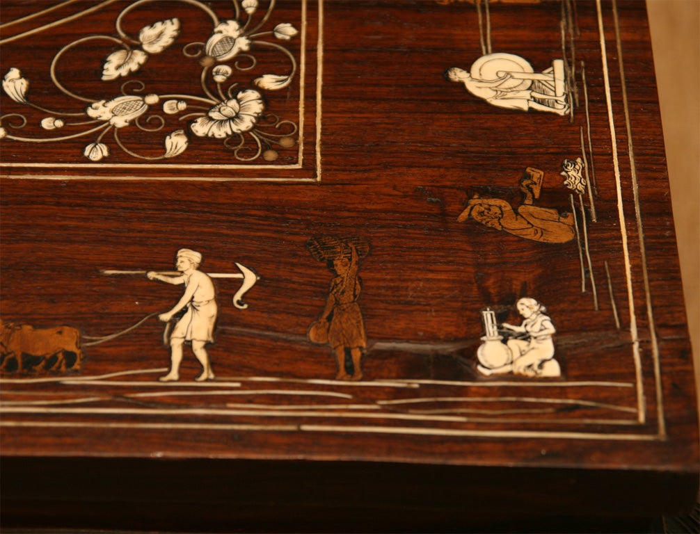 19th Century Anglo-Indian Ivory Inlaid Low Table 5
