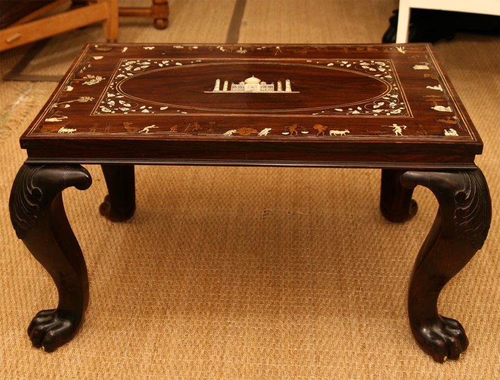 19th Century Anglo-Indian Ivory Inlaid Low Table 8
