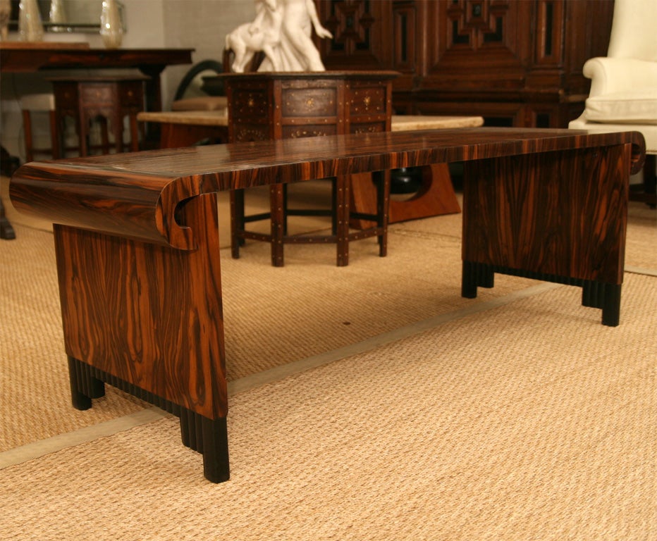 Pair of Art Deco Style Macassar Ebony Low Tables/Hall Benches