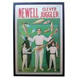 American Lithograph Poster:  NEWELL  -  CLEVER JUGGLER