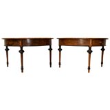 Antique Faux Bois Table/Demi-Lunes