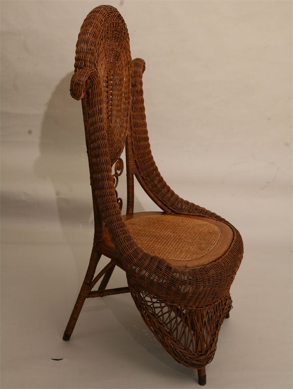American HIGH STYLE VICTORIAN WICKER SIDE CHAIRS