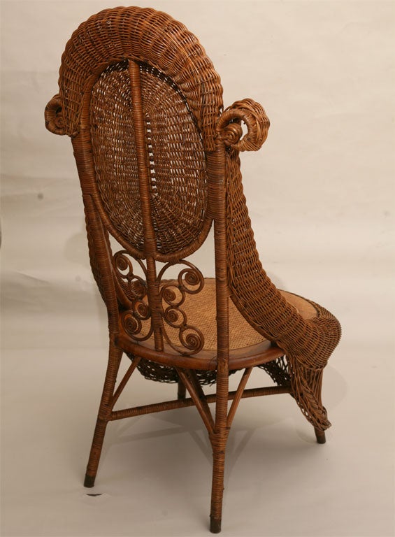 Woven HIGH STYLE VICTORIAN WICKER SIDE CHAIRS