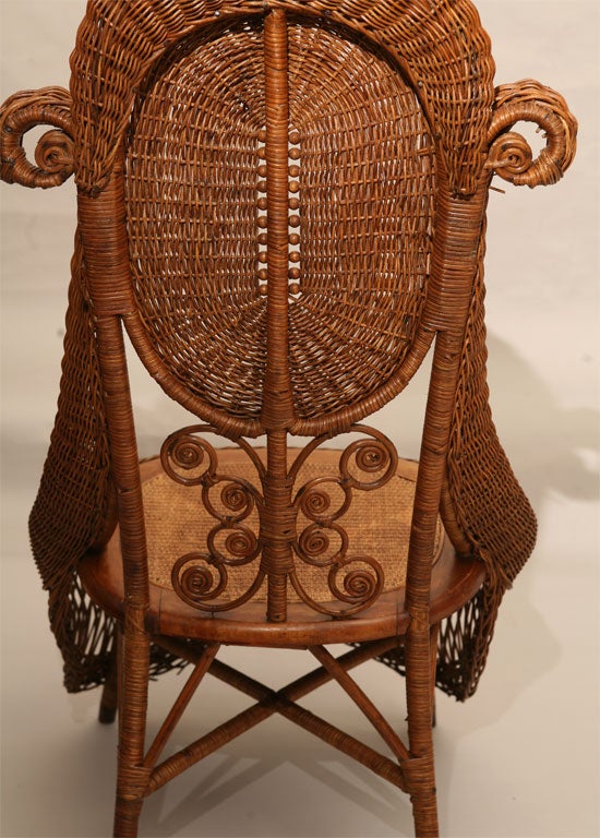 19th Century HIGH STYLE VICTORIAN WICKER SIDE CHAIRS