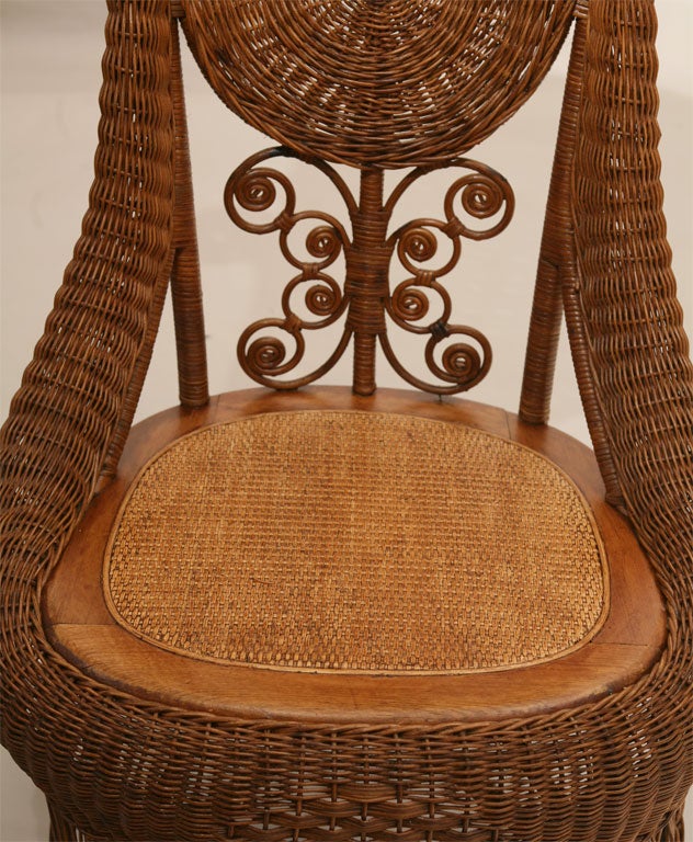 HIGH STYLE VICTORIAN WICKER SIDE CHAIRS 1