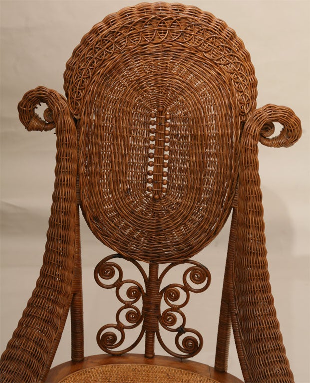 HIGH STYLE VICTORIAN WICKER SIDE CHAIRS 3