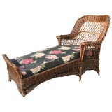 Antique BAR HARBOR WICKER CHAISE LOUNGE