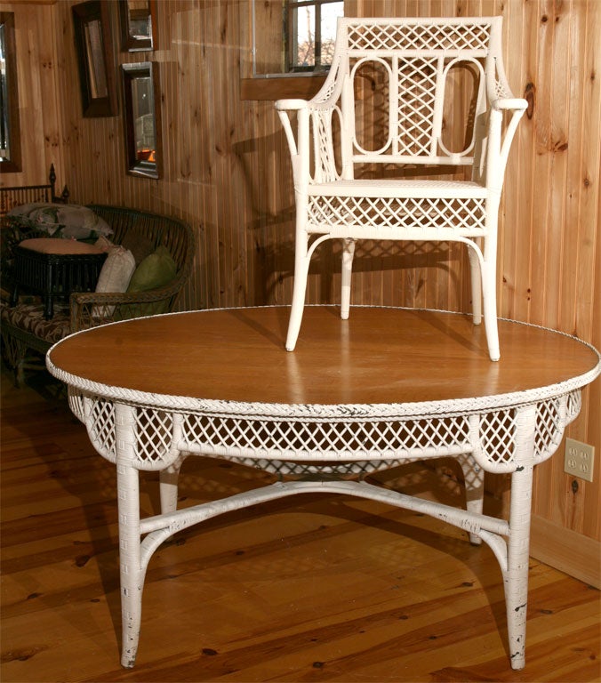 RARE ANTIQUE WICKER DINING SET