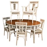 RARE Antique WICKER DINING SET