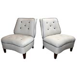 Pair 1940's Slipper Chairs