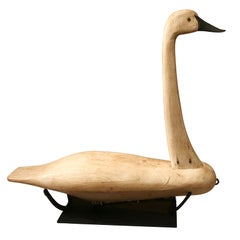 Wood carved Swan