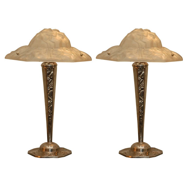 Pair of Signed Degue Table Lamps