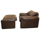 Vico Magistretti armchair and ottoman  for Cassina