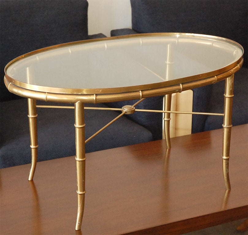 Brass and bamboo side table