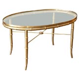 Brass and bamboo side table